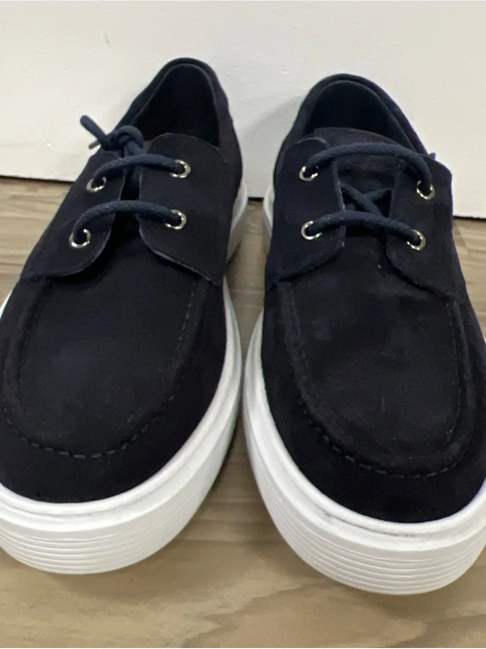 The Good Man Brand Portland Boat Shoe Suede Navy Blue Made In Italy Men 8.5 NWOB